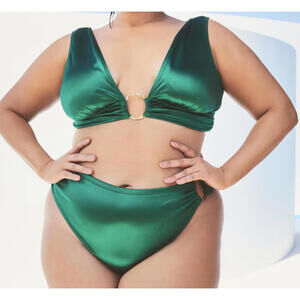 ELOQUII X Gabifresh dark green bikini set sz 24/26